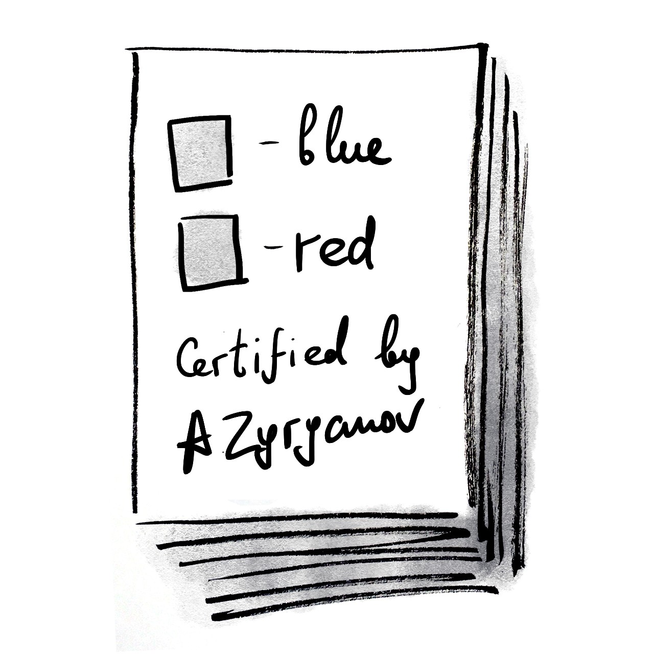 A cartoon: verification of dot colours